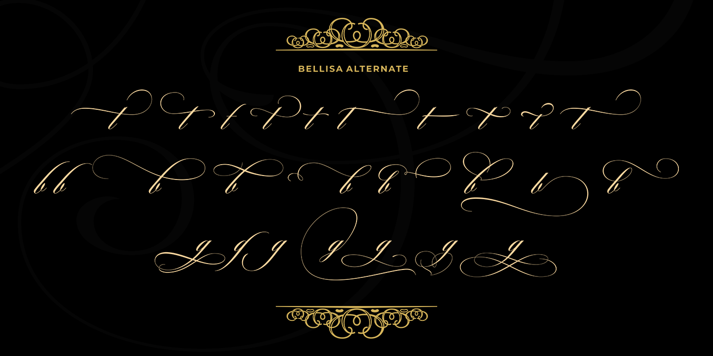 Ejemplo de fuente Bellisa Script Script